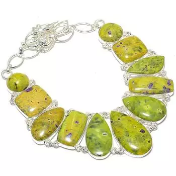 Stichtite Gemstone Handmade Ethnic 925 Silver Necklace 18 JCN367-30