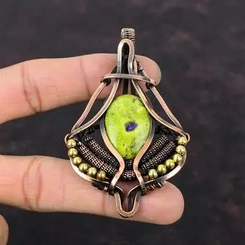 Stichtite Pendant Copper Wire Wrapped Pendant Gemstone Pendant Copper Jewelry Handmade Pendant Wire Wrap Stichtite Jewelry Gift For Mother
