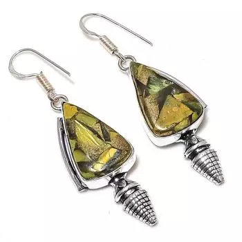 Stichtite Stone Gemstone Handmade 925 Sterling Silver Jewelry Earring 2.25 U8p32