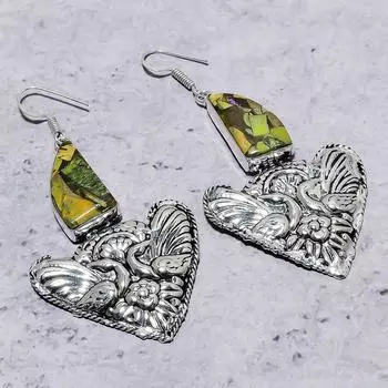 Stichtite Stone Gemstone Handmade 925 Sterling Silver Jewelry Earring 3.15 B4f24