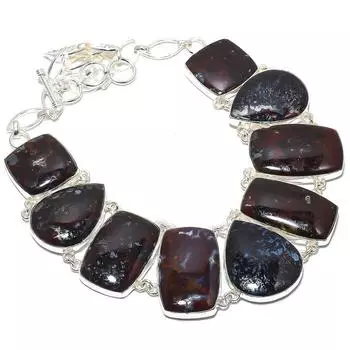 Stick Agate Gemstone Handmade Ethnic 925 Silver Necklace 18 JCN367-41