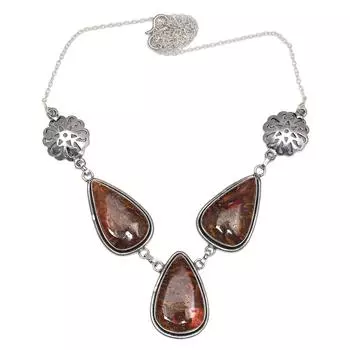 Stick Agate Gemstone Mother s Day Handmade Silver Jewelry Necklace 20 in