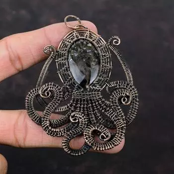 Stick Agate Pendant Copper Wire Wrapped Pendant Octopus Pendant Handmade Copper Jewelry Brand New Pendant Gemstone Jewelry Anniversary Gift