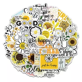 Sticker Bike DIY Scrapbooking Graffiti Stickers Flowers Daisies Sticker Inspirational Quotes Decals разноцветный