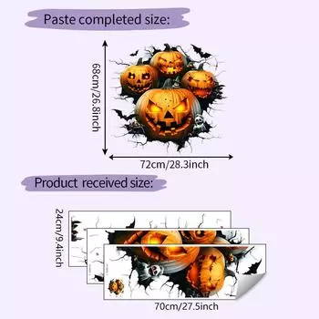 Sticker Spooky Wall Pvc Halloween Pumpkin Bat Sticker For Home Decor Restaurant