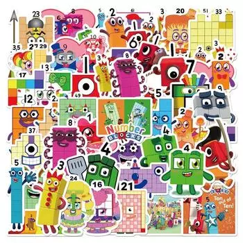 Stickers 50pcs Numberblocks Waterproof Adhesive Reusable Decoration For Cases