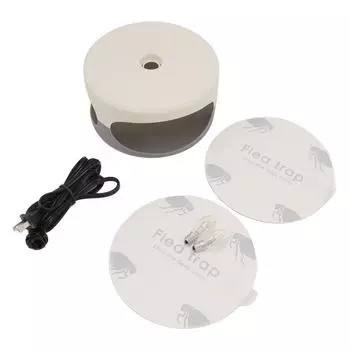 Sticky Dome Flea Capture Trap Bug Trap with 2 Glue Discs and Light Bulbs for Home Indoor US Plug