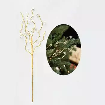 Sticky Powder Xmas Tree Glitter Branches Gemstone Glitter Berry Stems Holiday Party Style C