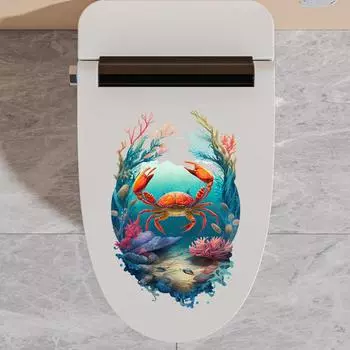 Стикер для унитаза с животными, съемный, самоклеящийся, водонепроницаемый, из ПВХ, для гостиной, настенного искусства, под водой A