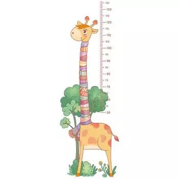 Стикер на стену с рисунком жирафа, животных, обои, креативная наклейка для измерения высоты для ребенка, гостиная, спальня, домашний декор