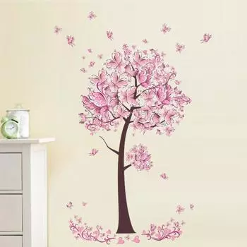 Стикер стены бабочки экологически чистый ПВХ мода дерево декор стены наклейка для гостиной
