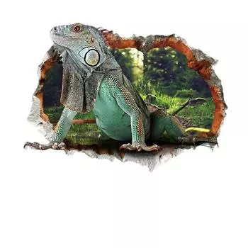 Стикер своими руками Животный мир Ящерица Имитация 3D Наклейки на стену Водонепроницаемые наклейки на стену Детская комната Домашний офис Декор