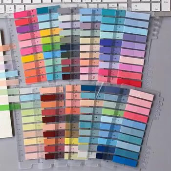 Стикеры из ПЭТ-бумаги можно наклеивать Прозрачные пластиковые стикеры для заметок Офисные канцелярские принадлежности Индексные наклейки Этикетка N раз для отправки пачки 12 Styles/Pack