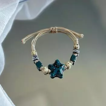 Стиль бохо ручной работы звезда керамический браслет для женщин и девочек уникальный этнический стиль регулируемый браслет ювелирные изделия аксессуары подарки