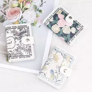 Стиль цветочной живописи, сумки для карточек, красивая картина маслом, чехол из искусственной кожи, IC/ID-карта, банковская карта, держатель для визитных карточек