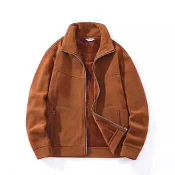 Стиль для пары с толстым бархатом осень-зима повседневная теплая куртка с воротником-стойкой, женская флисовая спортивная куртка-кардиган, куртка Assault, флисовая куртка XXXXL чёрный