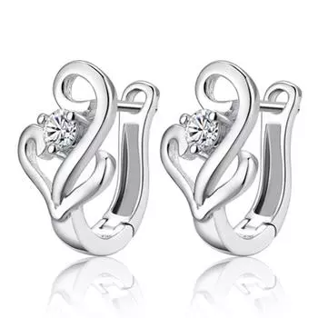 Стиль Гонконга Модные элегантные серьги для женщин Посеребренные модные серьги-гвоздики Гонконг Taste Movement Женские модные серьги-клипсы