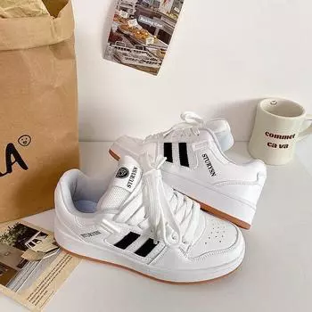 Стиль Гонконга нишевый дизайн кроссовок женские ins tide 2024 осень новые студенческие универсальные повседневные кроссовки маленькие белые туфли 35