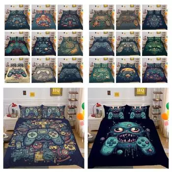 Стиль игры с ручкой, комплект постельного белья, креативное домашнее постельное белье, комплект пододеяльников королевского размера для мальчиков и девочек, украшение для спальни UK Single 135x200cm