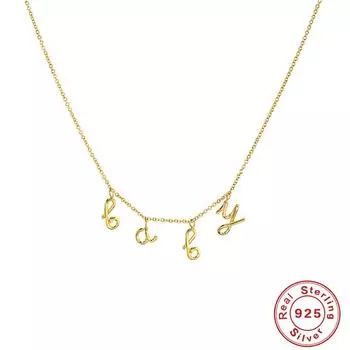 Стиль из стерлингового серебра 925 пробы, детское мини-ожерелье с буквами, подарок на День матери, Женский предмет на ключицу в стиле темперамент 925 Silver золотой