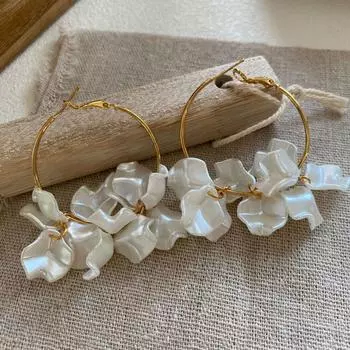 Стиль кольца Flower Big, тот же стиль с серьгами, серьги Tide, преувеличенные серьги, персонализированная мода для женщин