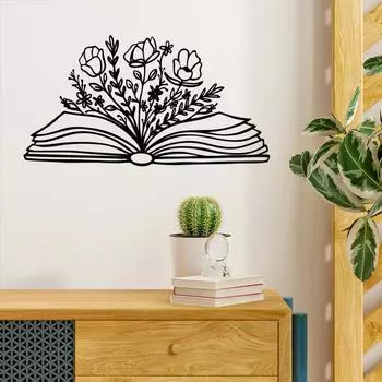 Стильная 1 шт. Книга с цветами, металлическое искусство - Элегантная книга с цветочным знаком Модная цветочная книга с надписью - идеальный подарок для любителей книг чёрный