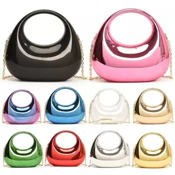 Стильная акриловая сумка-хобо Y2k Crossbody со съемным цепочным ремешком для женщин, идеально подходит для свадеб и вечеринок чёрный