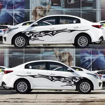 Стильная Автомобильная Виниловая Наклейка Графика Боковые Элементы Пламени Наклейки Для Тела GenericRacing Наклейка Автоаксессуары Спортивный Стиль