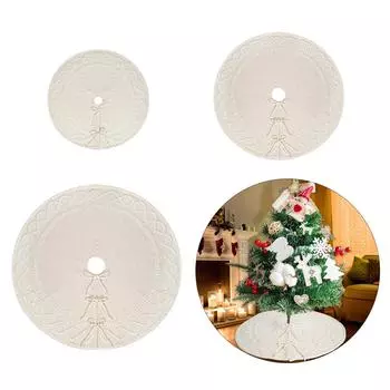 Стильная белая юбка для рождественской елки Теплая и элегантная белая юбка для пола для рождественской елки Стильное украшение для елки S