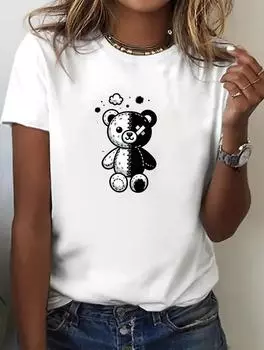 Стильная белая женская футболка с персонализированным принтом S