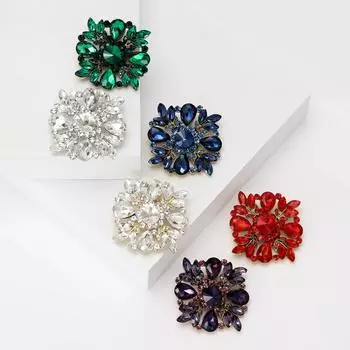 Стильная блестящая брошь-цветок из хрустального стекла, элегантная брошь для костюма и платья