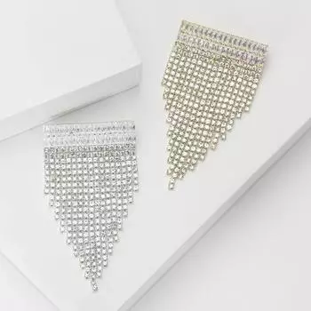 Стильная брошь с бахромой из цепочки и бриллиантов, простая темпераментная женская одежда, корсаж, ювелирные изделия, булавка