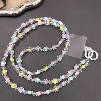 Стильная цепочка для телефона с цветочным узором, бисером, жемчугом, ремешком через плечо и подвеской — идеальный подарок для женщин, защита от потери