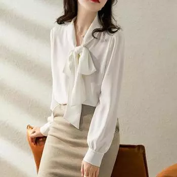 Стильная длинная женская рубашка большого размера с рукавами свободного кроя, корейская цветная пуловерная рубашка, уличная одежда M белый