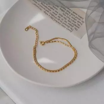 Бренд Mihmily — модный двухслойный золотой браслет, идеальный подарок девушке