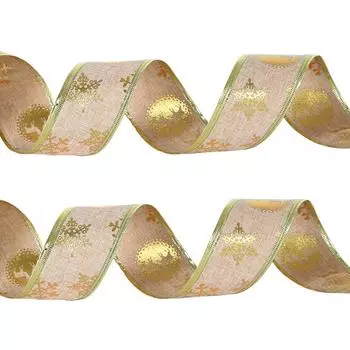 Стильная двухслойная лента из золотой фольги яркого красного цвета, отлично подходит для рождественской елки и декора к празднику 2m,Fine Gold Ribbon