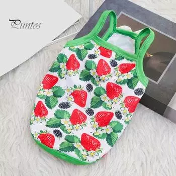 Стильная дышащая мягкая футболка для домашних животных с рисунком авокадо, летняя одежда для собак на открытом воздухе M красный