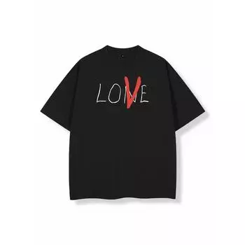 Стильная футболка с принтом буквы V, повседневная модная свободная рубашка с коротким рукавом для мужчин, женщин и пар, женская Y2K S