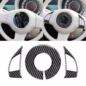 Стильная и функциональная наклейка на руль из углеродного волокна, настраиваемая оклейка руля из углеродного волокна для Fiat500 2012-2015
