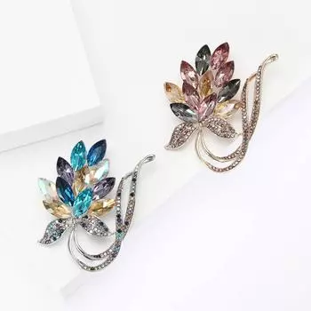 Стильная и изысканная брошь в виде букета орхидей из сплава, элегантная, высококачественная, женская, для костюма, платья, корсажа, ювелирное украшение