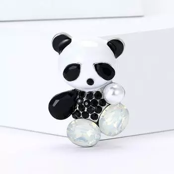 Стильная и милая брошь в виде панды из эмали из сплава, простая и креативная, для мужского и женского костюма, кардигана, корсажа, ювелирного украшения