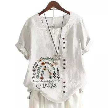 Стильная и непринужденная женская хлопковая футболка с персонализированным принтом S синий