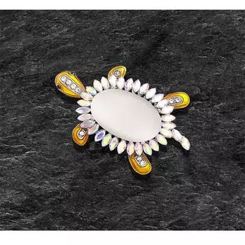 Стильная и нежная брошь в виде черепахи со стразами, разноцветная подвеска, брошь-корсаж из опала, аксессуар для одежды