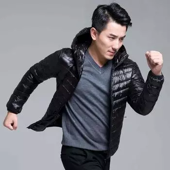 Стильная и простая куртка с хлопковой подкладкой, мужская куртка большого размера с капюшоном, куртка с воротником-стойкой, хлопковая подкладка M