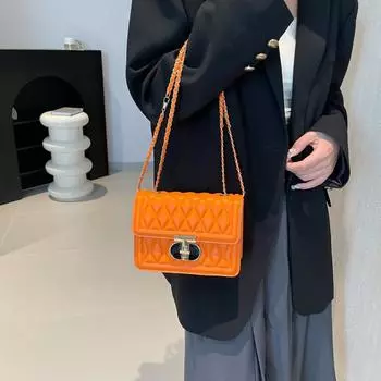 Стильная и простая маленькая сумка осень и зима новая сумка-мессенджер с бриллиантовой цепочкой универсальная женская сумка на плечо для поездок на работу белый