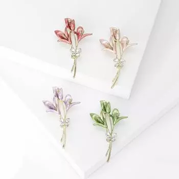 Стильная и простая ретро-брошь в виде цветка с капающим маслом и бриллиантами для женщин, литературные маленькие свежие женские аксессуары