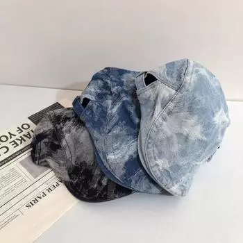 Стильная и простая ретро-шляпа из денима с узором тай-дай, персонализированная уличная кепка Tide M56-58cm чёрный