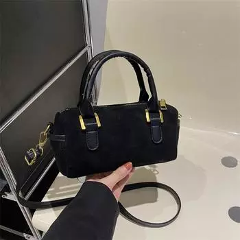 Стильная и простая сумка через плечо, переносная сумка-багет цилиндрической формы, женская весенняя новая повседневная сумка-мессенджер в стиле ретро хаки