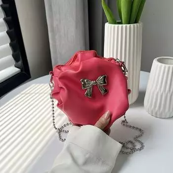 Стильная и простая сумка-мессенджер для женщин, летняя сумка для отдыха 2024 года, корейская персонализированная сумка через плечо, плиссированная и красивая маленькая круглая сумка чёрный