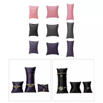 Стильная и защитная подставка для часов и браслетов из искусственной кожи, удобная подушка для демонстрации украшений S чёрный